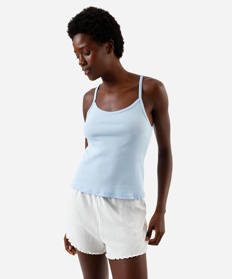 short de pijama feminino avulso com barra frufru off white