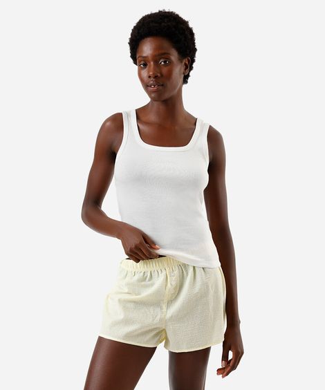 short de pijama boxer listrado amarelo