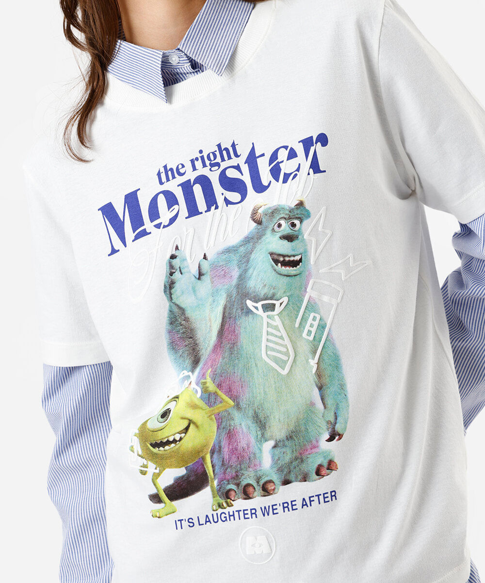 camiseta feminina pixar monster off white