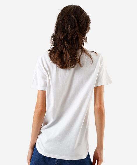 camiseta feminina estampada off white