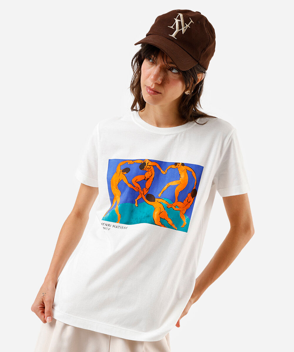 camiseta feminina matisse dance off white