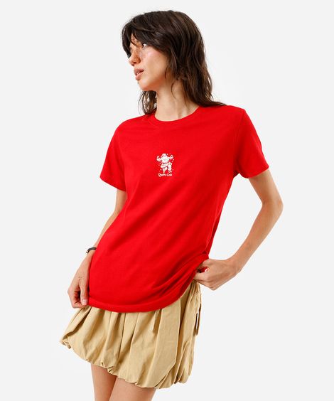 camiseta feminina quero ceia vermelha