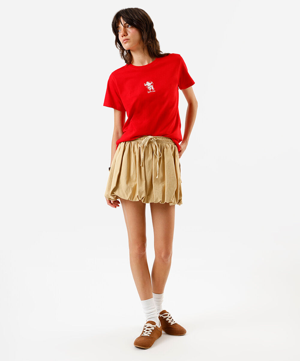 camiseta feminina quero ceia vermelha