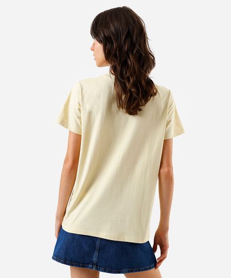 camiseta feminina não sei amar pouco amarela