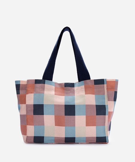 bolsa tote de lona estampada rosa