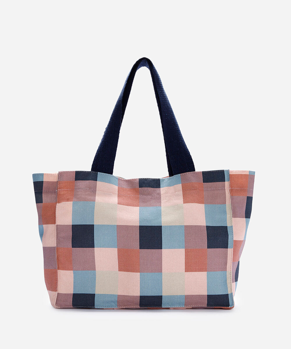 bolsa tote de lona estampada rosa