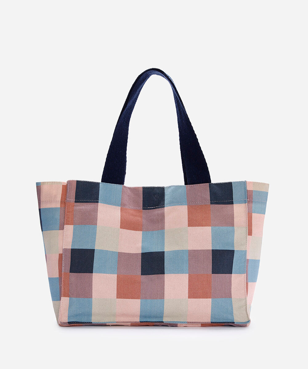 bolsa tote de lona estampada rosa