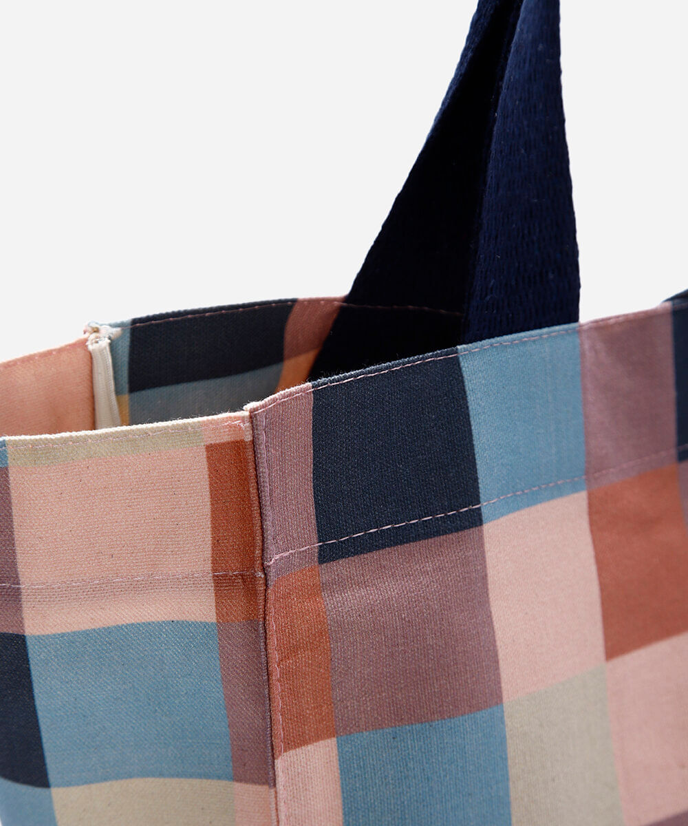 bolsa tote de lona estampada rosa