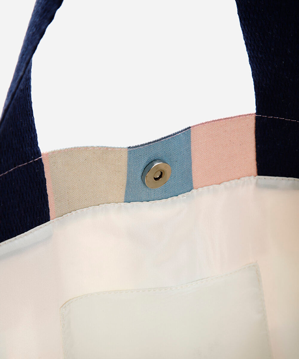 bolsa tote de lona estampada rosa