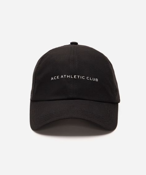 boné aba curva esportivo estampado preto