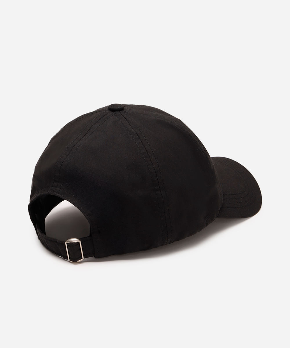 boné aba curva esportivo estampado preto