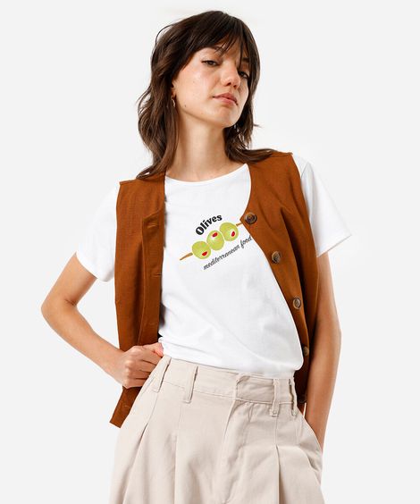 camiseta feminina epp olive off white