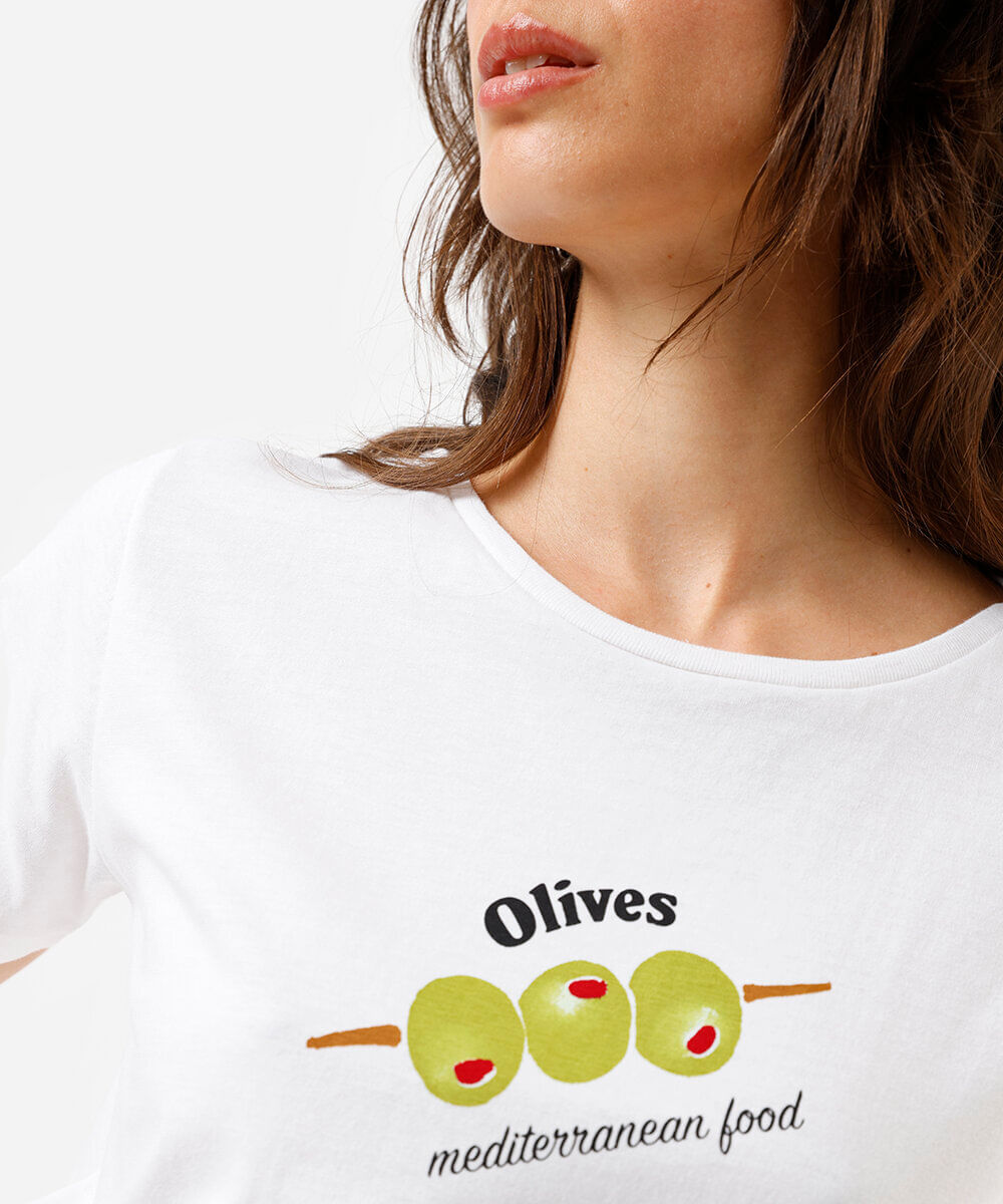 camiseta feminina epp olive off white