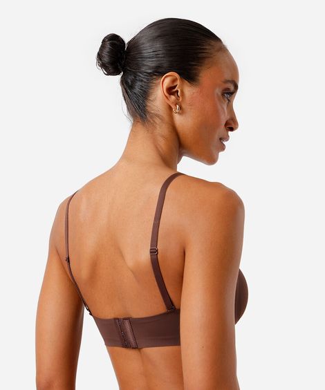 sutiã triângulo feminino com bojo removível marrom
