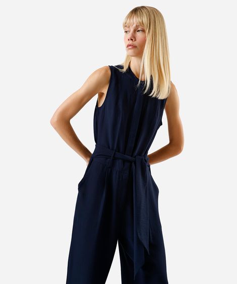 macacão feminino com faixa azul