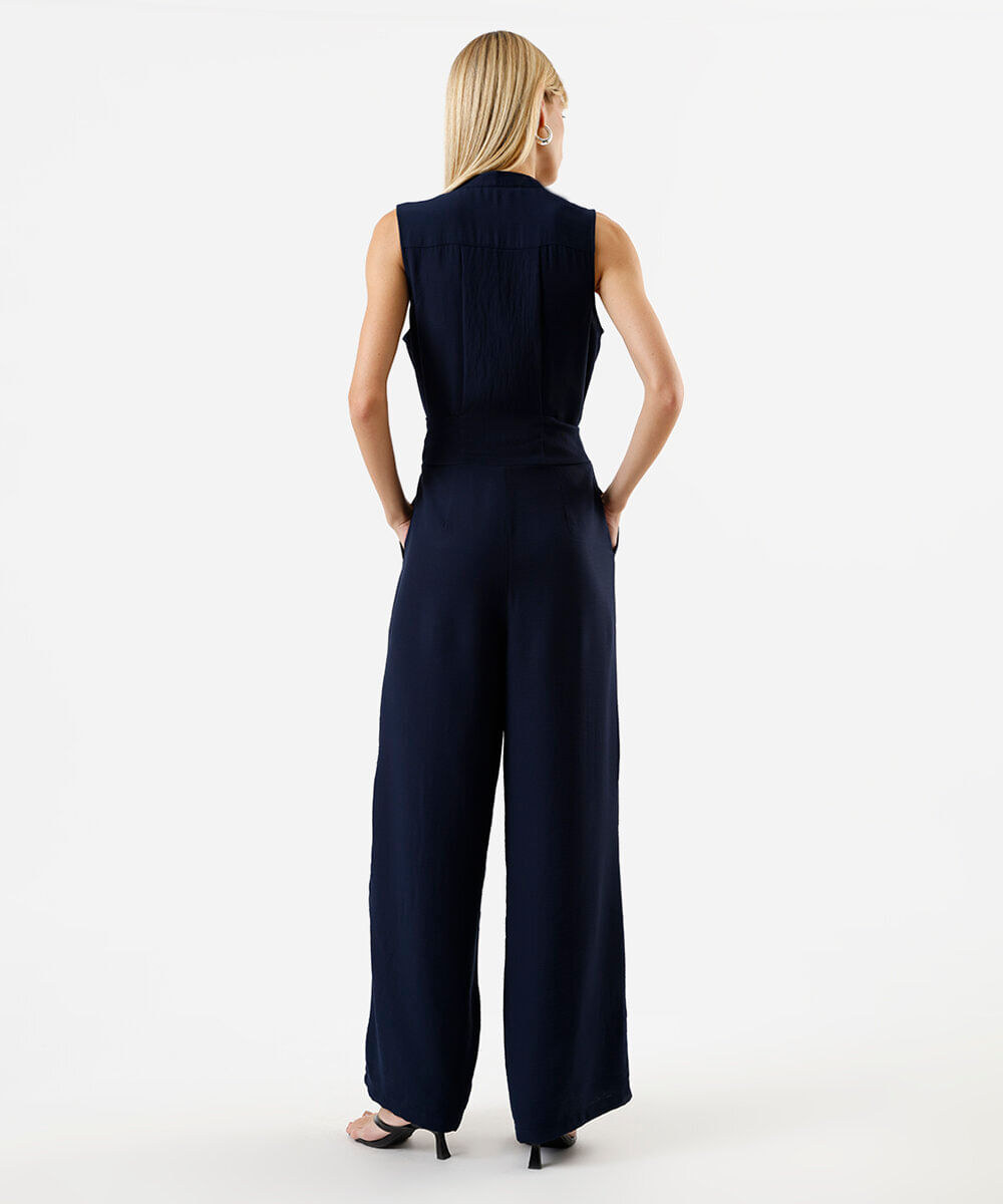 macacão feminino com faixa azul