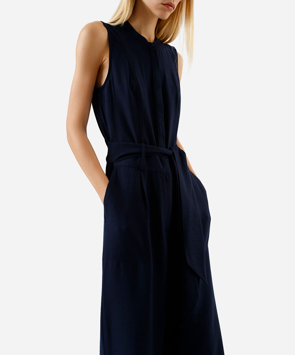macacão feminino com faixa azul
