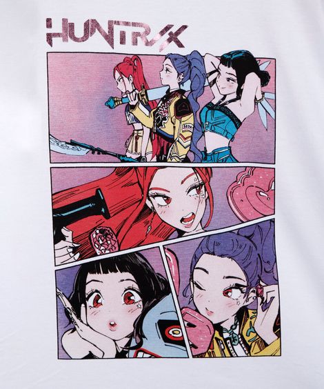 camiseta infantil nina guerreiras do kpop off white