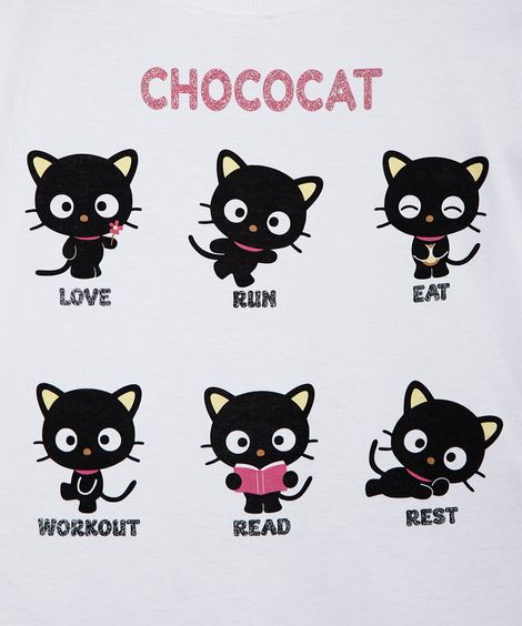camiseta infantil nina chococat off white