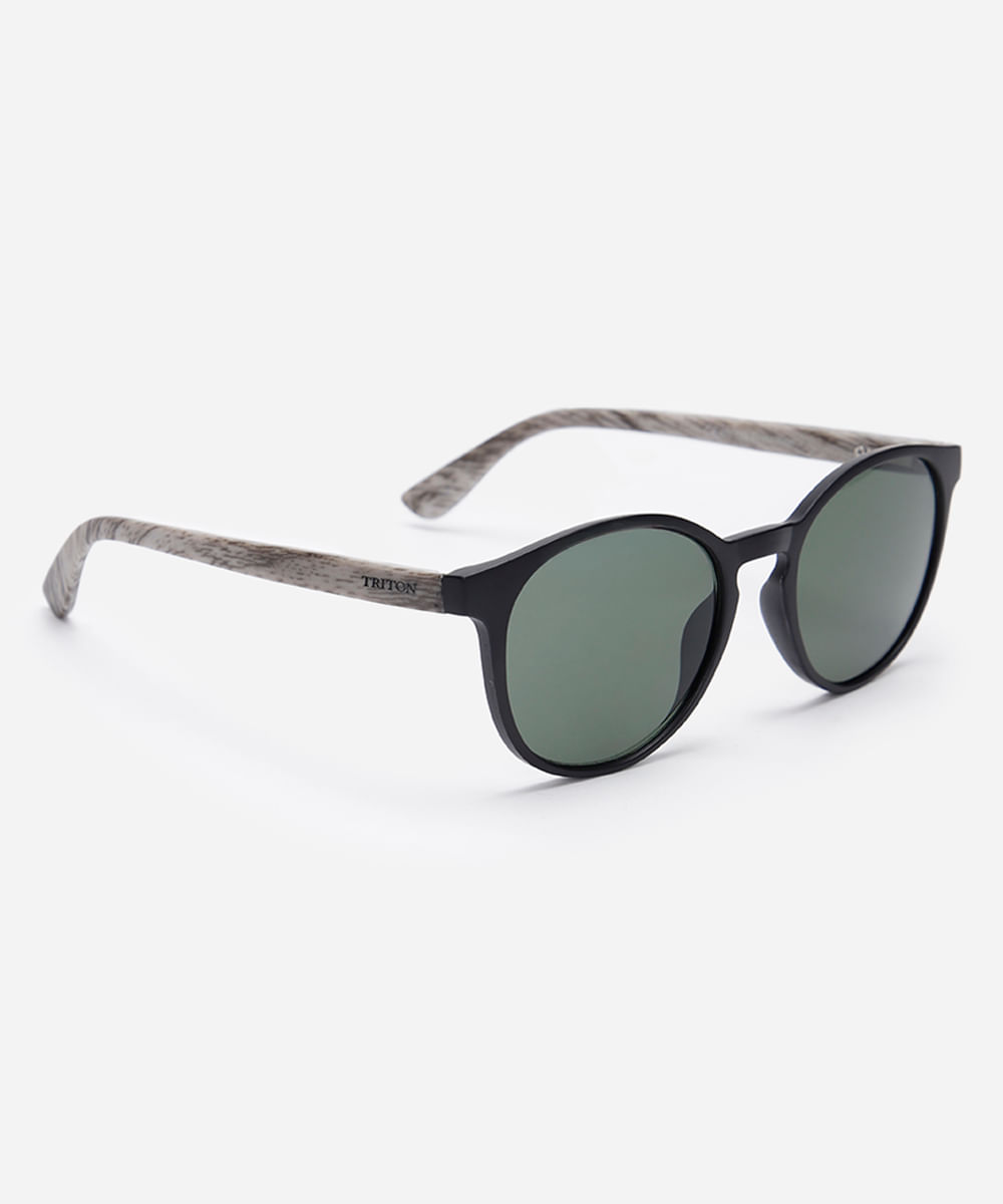 óculos de sol redondo triton masculino preto