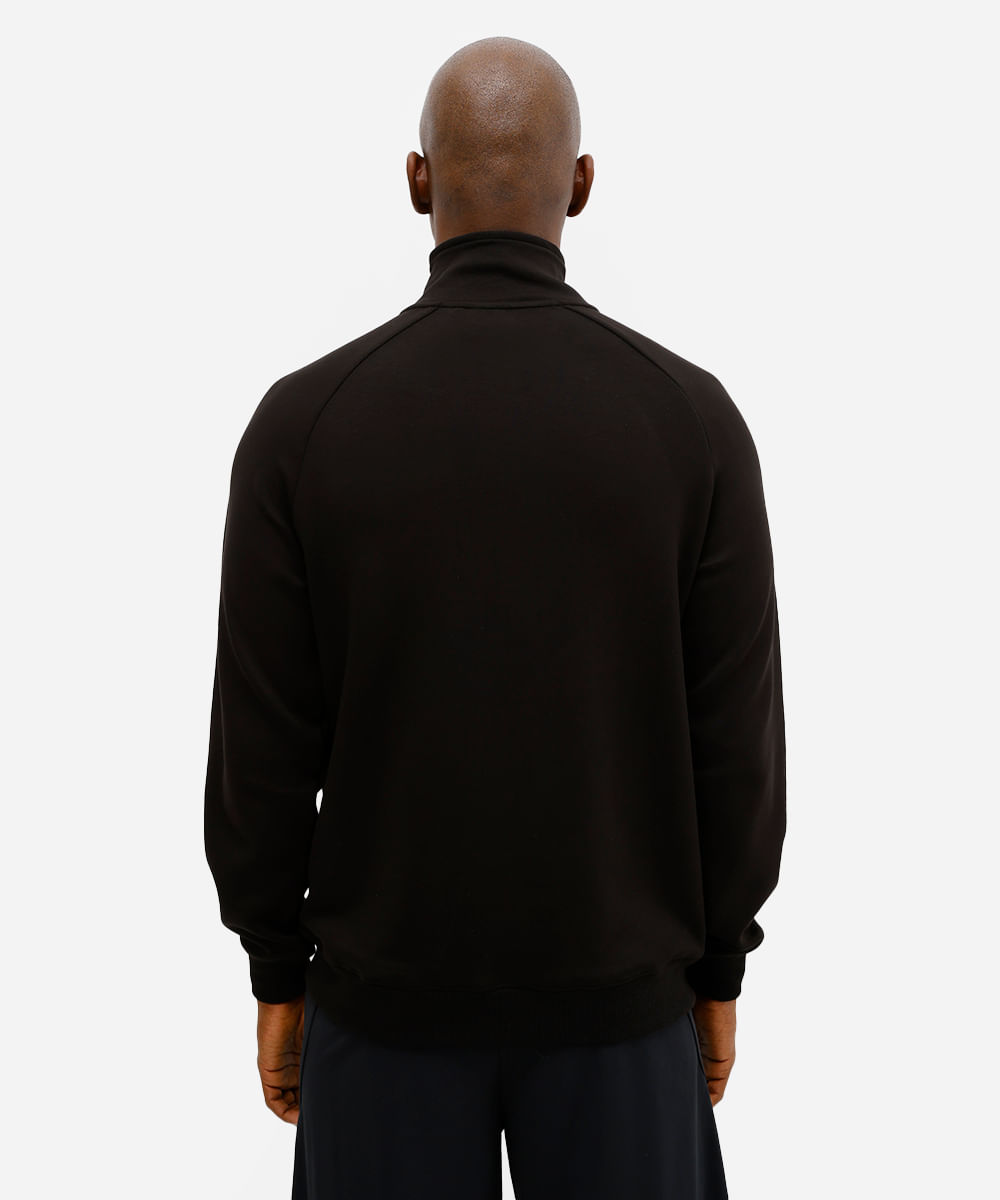 blusão masculino esportivo ace gola alta com zíper preto