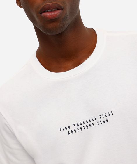 camiseta masculina de algodão estampada off white