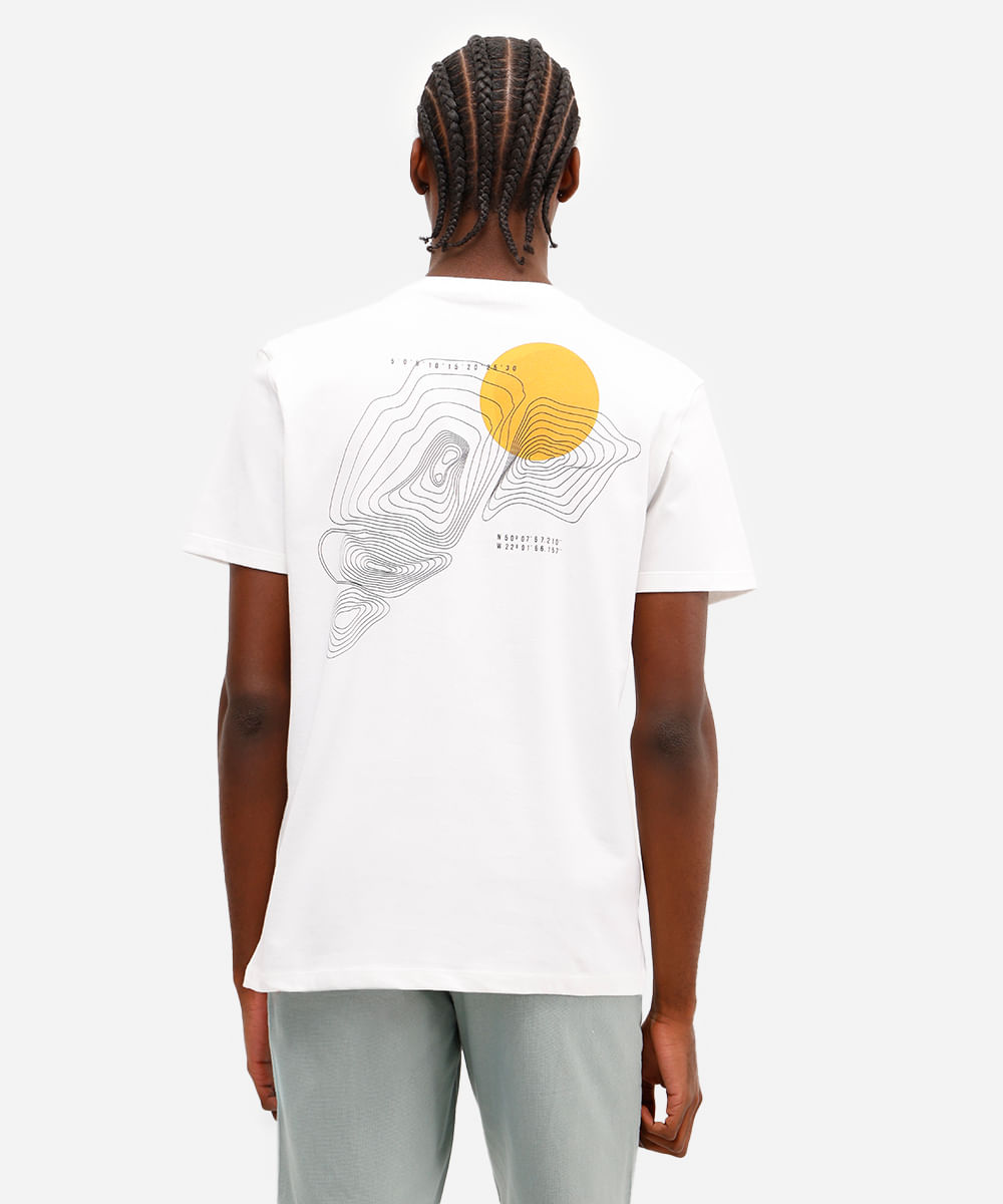 camiseta masculina de algodão estampada off white