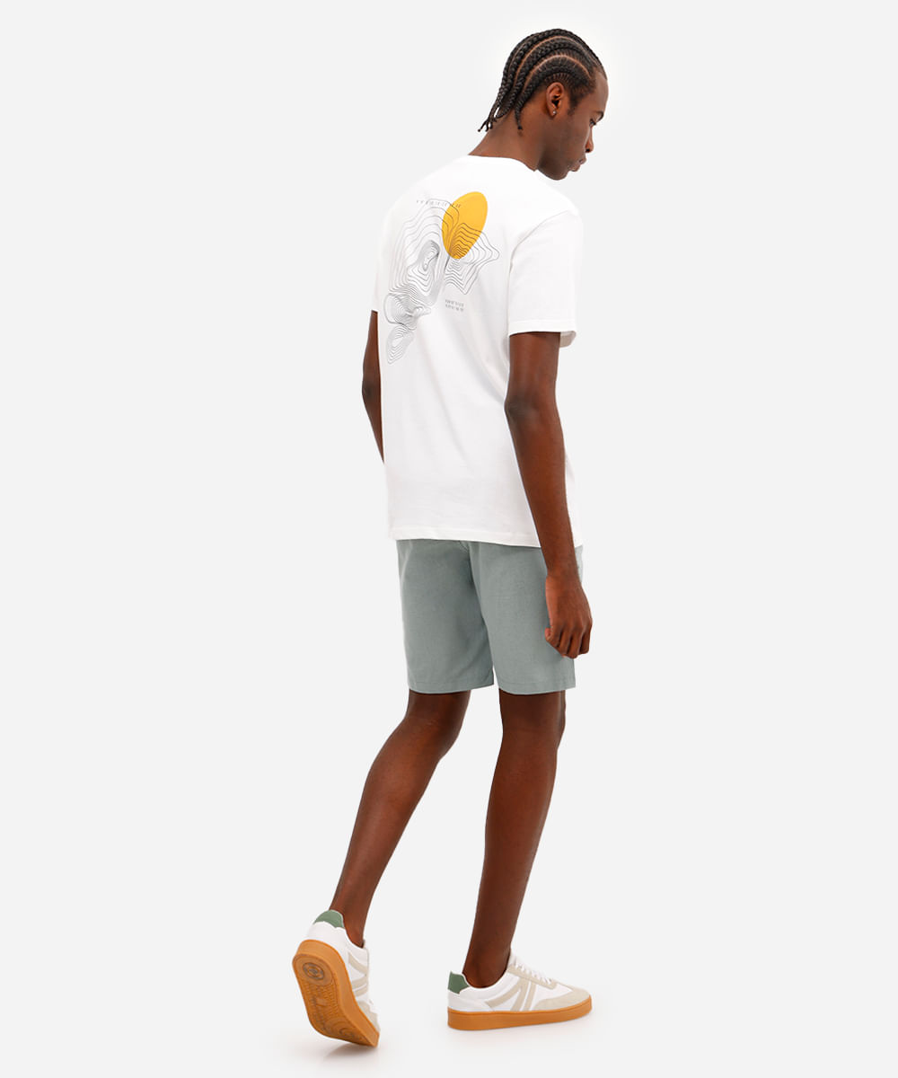 camiseta masculina de algodão estampada off white