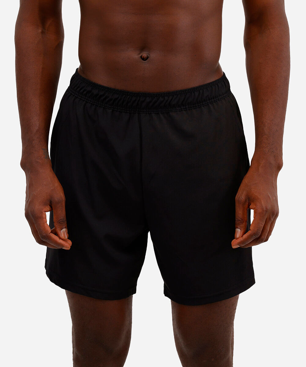 short masculino esportivo com bermuda interna preto