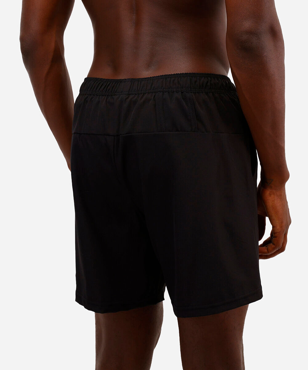 short masculino esportivo com bermuda interna preto