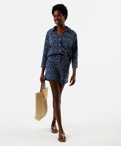 short mom feminino de laise azul