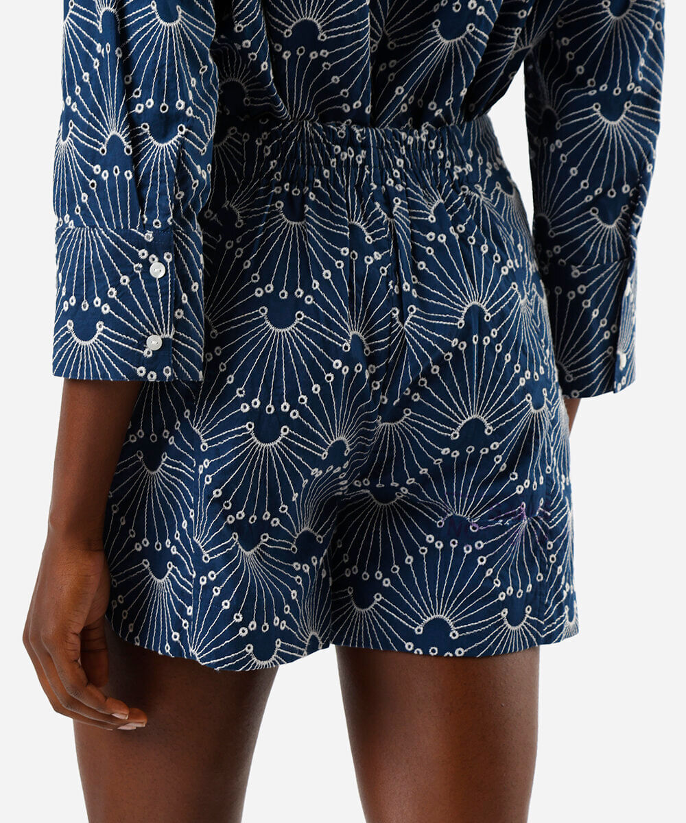 short mom feminino de laise azul