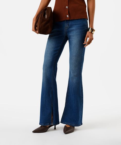 calça jeans feminina boot cut com cintura alta azul