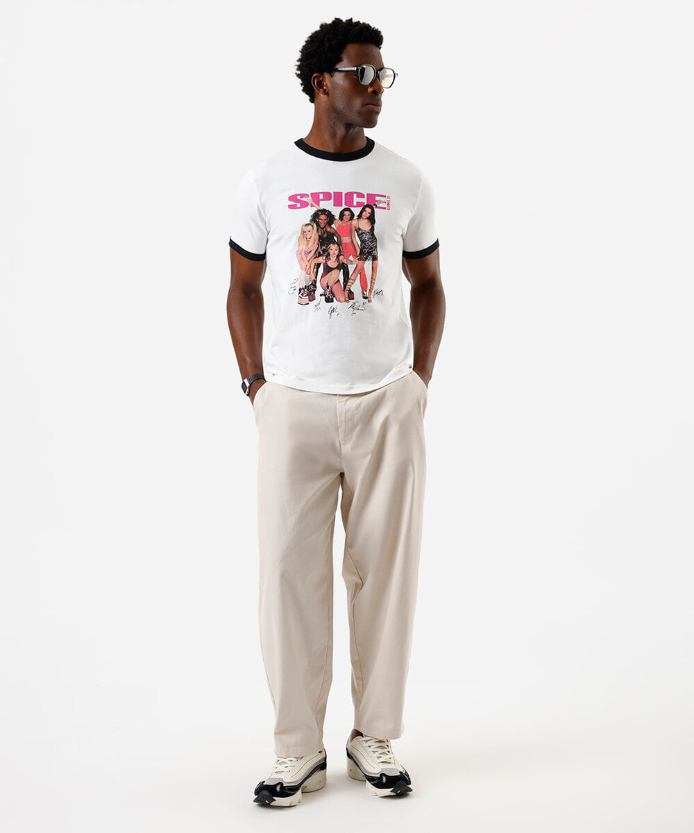 camiseta masculina spice girls off white
