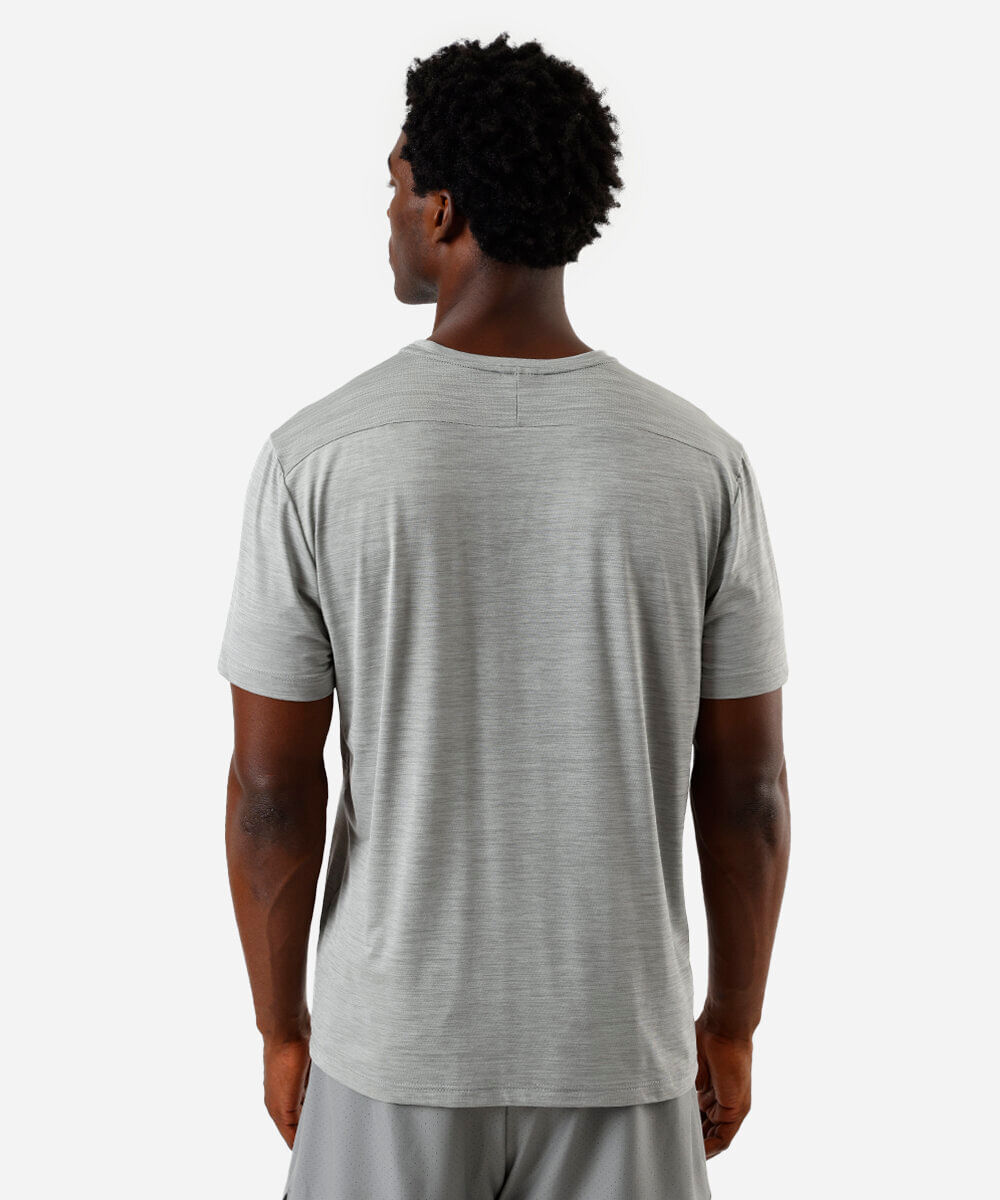 camiseta masculina recortes cinza