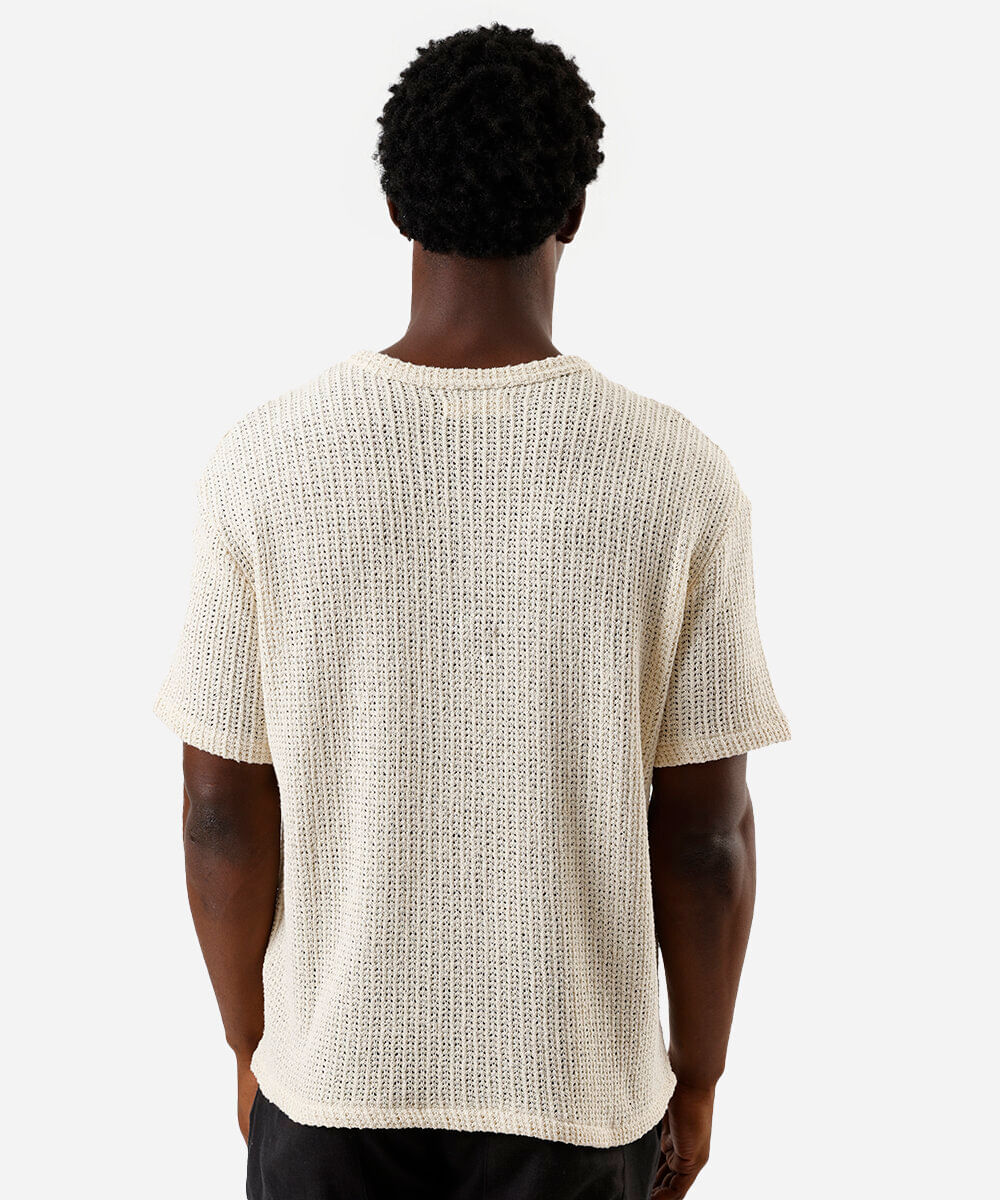 camiseta masculina de tricot off white