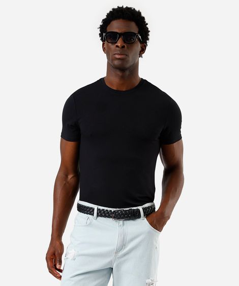 camiseta slim masculina airtech preta