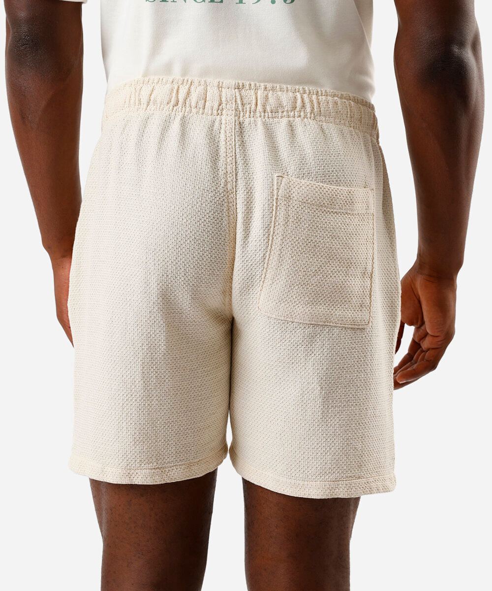 bermuda reta masculina de algodão texturizada off white