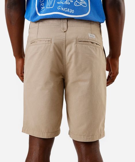 bermuda masculina reta chino bege