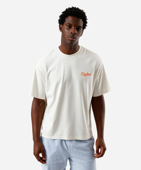 camiseta masculina box estampa laranjas off white