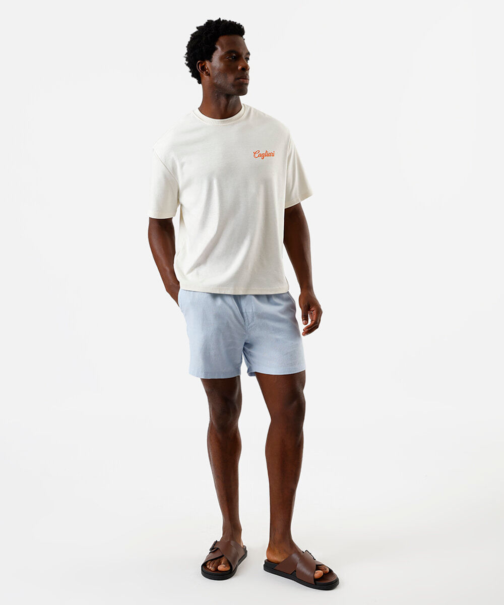 camiseta masculina box estampa laranjas off white