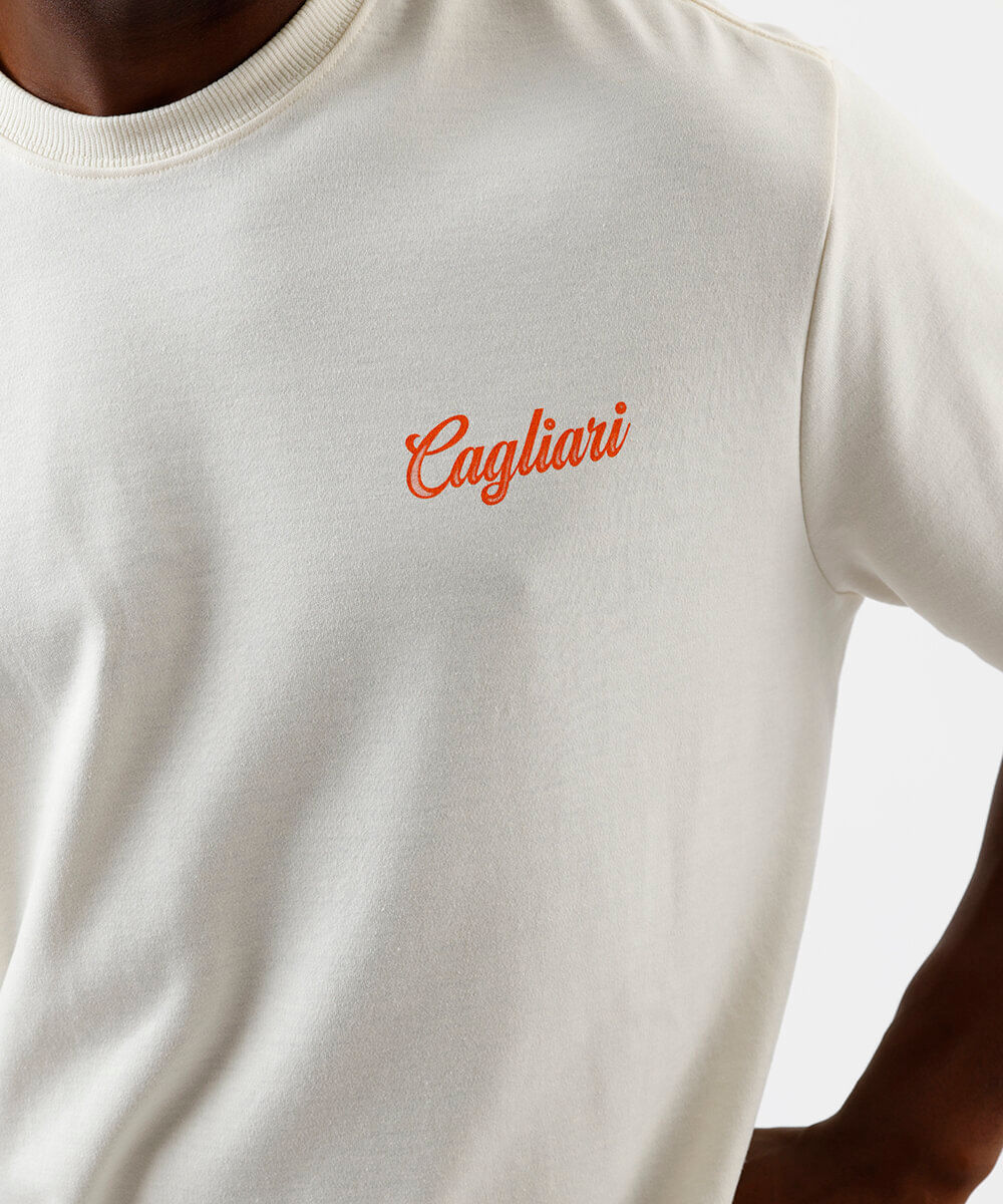 camiseta masculina box estampa laranjas off white