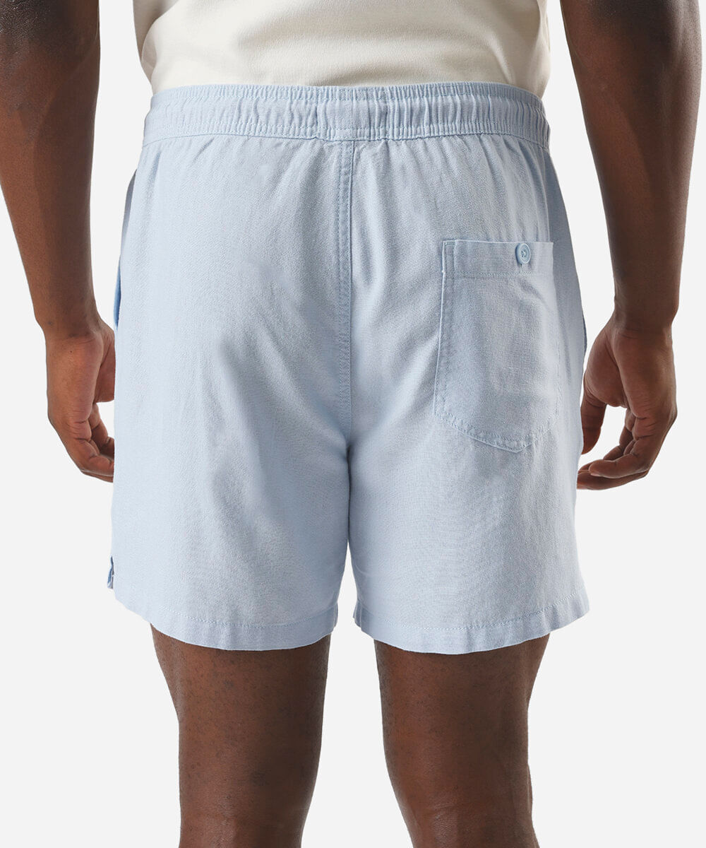 bermuda jogger linho cós elastico e cordão azul