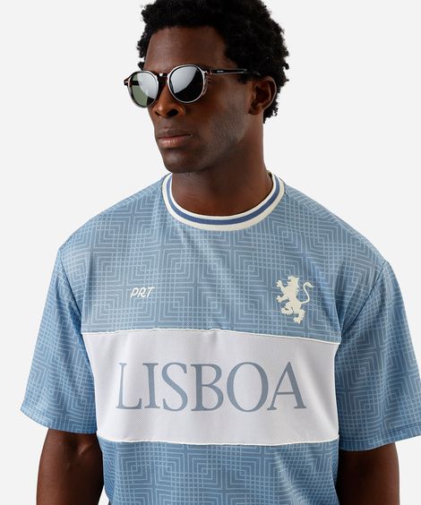 camiseta masculina box lisboa azul