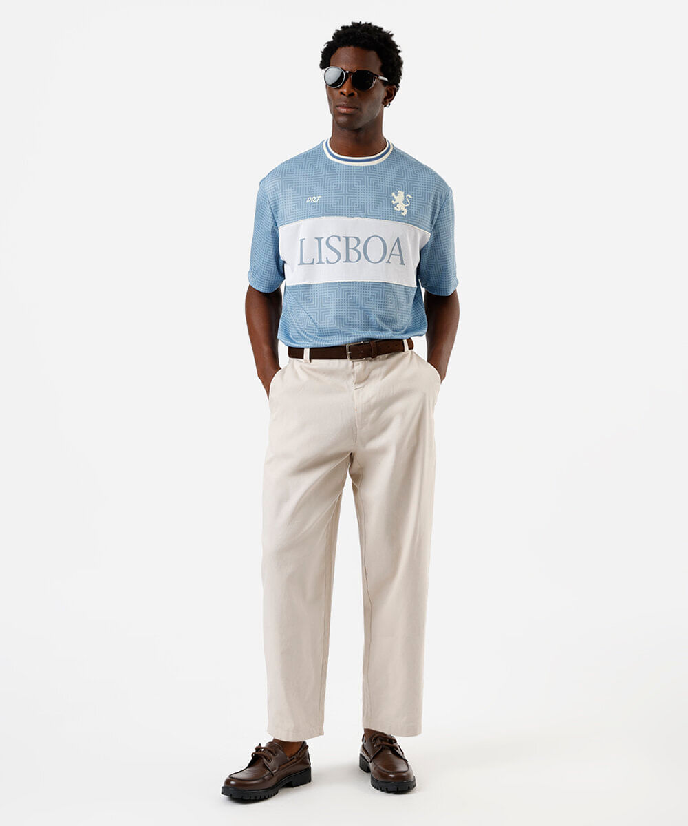 camiseta masculina box lisboa azul