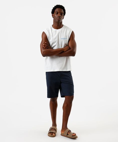 bermuda masculina reta chino azul