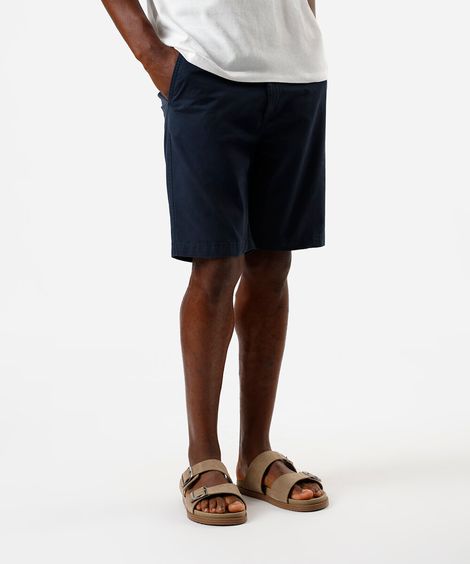 bermuda masculina reta chino azul