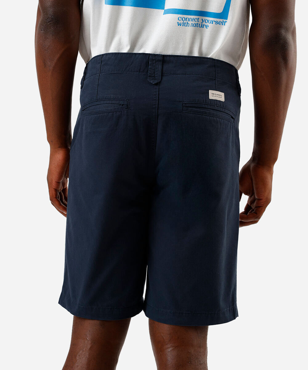 bermuda masculina reta chino azul