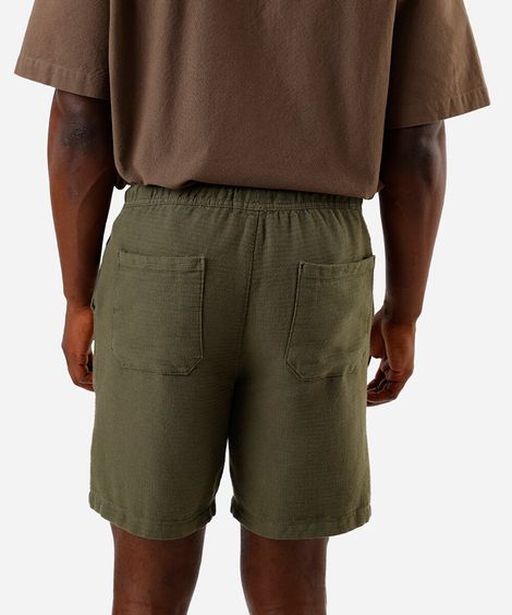 bermuda jogger masculina de algodão texturizada verde