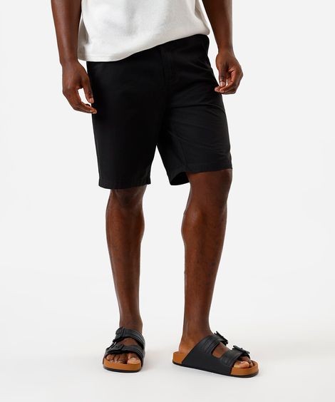 bermuda masculina reta chino preta